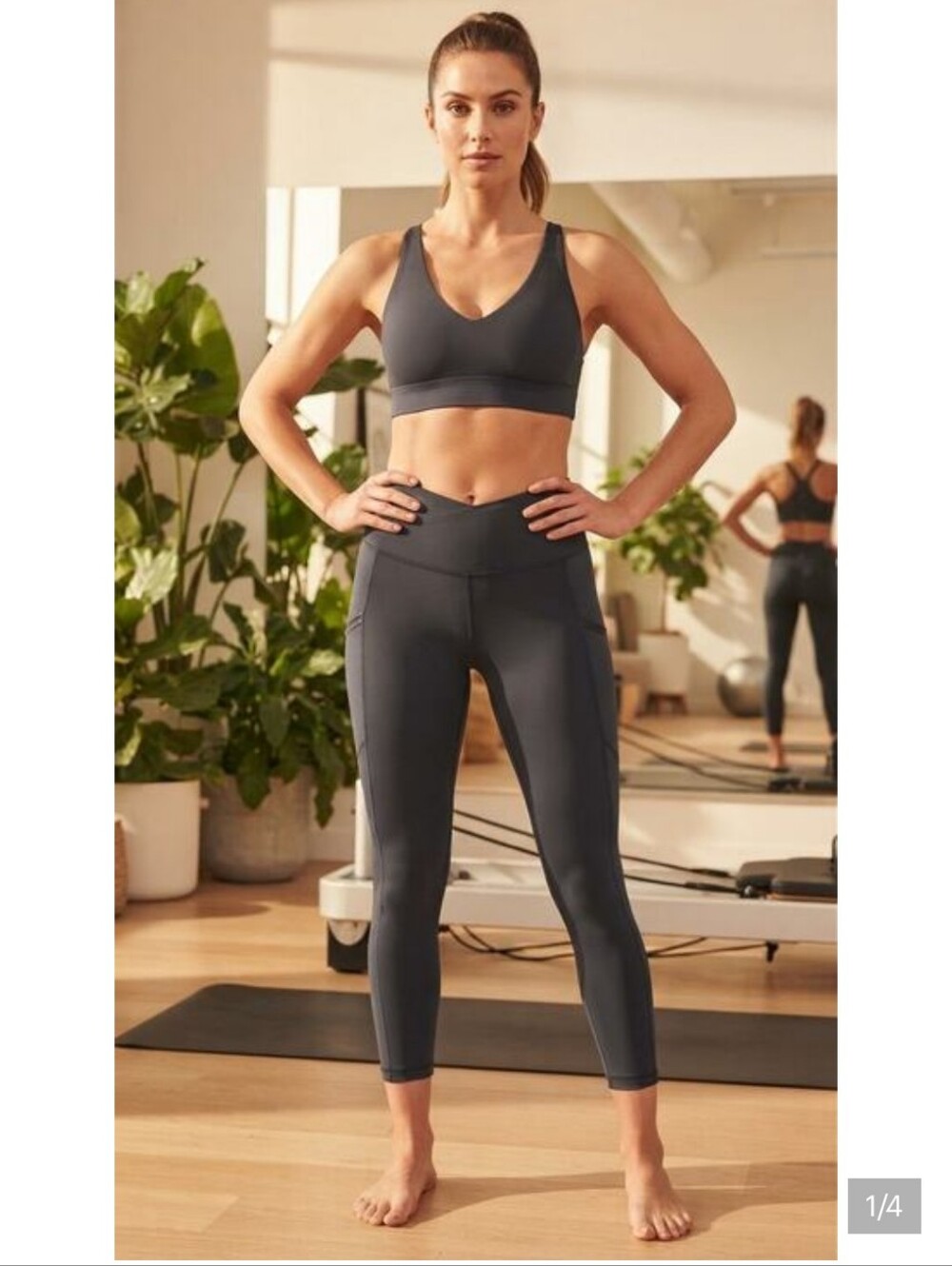 Peloton Graphite Gray "Cadent" High Rise Pocket full Length Leggings Women Large